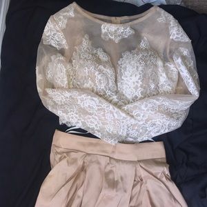 Gold 2 piece dress with mesh top & Gold bottom!!
